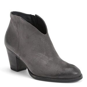 Paul Green Delgado Grey Suede Stacked Heel Ankle Boot Size 7